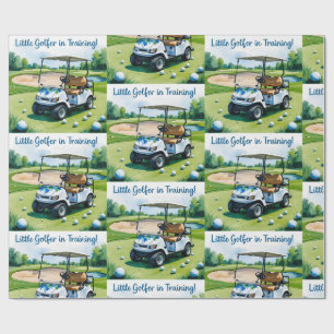 Golf Baby shower boy Blauw thema inpakpapier