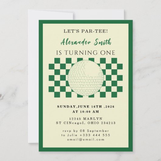 Golf Baby Shower Invitation (Devant)