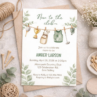 Golf Baby Shower Invitation | New to the Club Baby