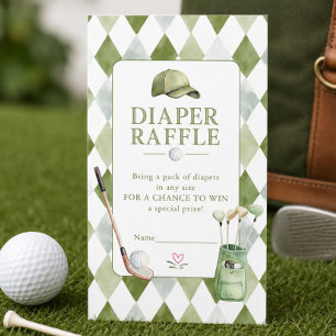 Golf Baby Shower Luier Raffle Ticket Informatiekaartje