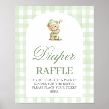 Golf baby shower Luiers Raffle bord