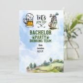 Golf bachelor Invitation de la fête enregistrer da (Debout devant)