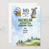 Golf bachelor Invitation de la fête enregistrer da (Devant / Derrière)