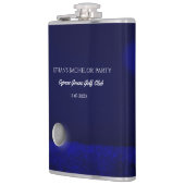 Golf Bachelor Party golfbal en golfbaan marineblau Heupfles (Links)