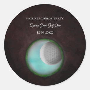 Golf Bachelor Party - Golfreis Classic Stijlvol Ronde Sticker