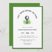 Golf Bachelor Party Kaart (Voorkant / Achterkant)