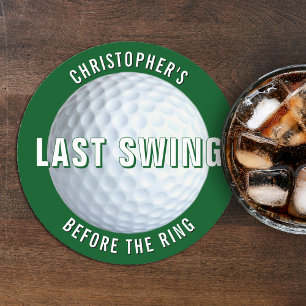Golf Bachelor Party Laatste Swing Voor de Ring Ronde Kartonnen Onderzetter