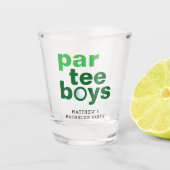 Golf Bachelor Party Par Tee Jongens Wit Shot Glas (Voorkant)