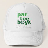 Golf Bachelor Party Par Tee Jongens Wit Trucker Pet (Voorkant)
