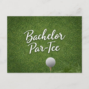 Golf Bachelor thema op groen gras Briefkaart