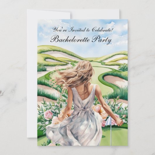 Golf Bachelorette Party op de golfbaan Kaart (Voorkant)