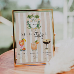 Golf Bachelorette Signature Cocktails Sign Poster