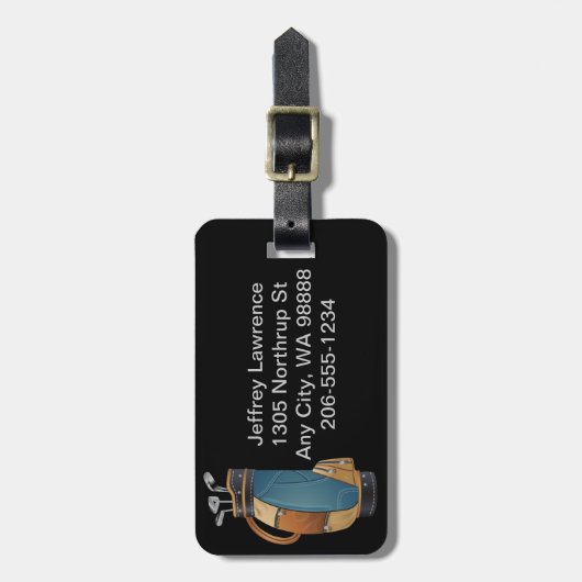 Golf Bag Design Bagagelabels (Voorkant verticaal)