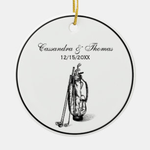 Golf Bag en Golf Clubs Black Keramisch Ornament
