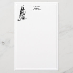 Golf Bag Golf Clubs Black Briefpapier