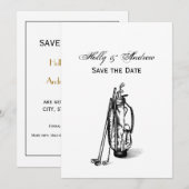 Golf Bag Golf Clubs Black Kaart (Voorkant / Achterkant)