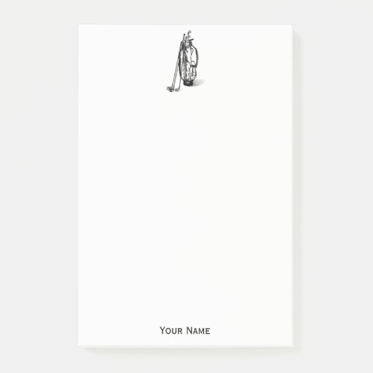 Golf Bag Golf Clubs Black Post-it® Notes (Voorkant)