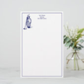 Golf Bag Golf Clubs Blue Briefpapier (Staand voorkant)