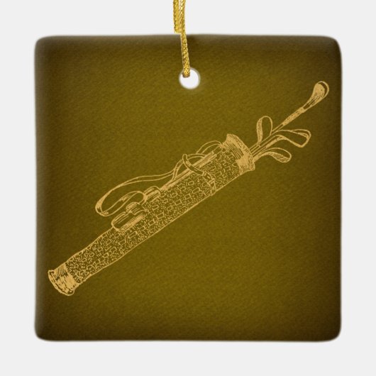 Golf Bag met Clubs kunst Keramisch Ornament (Voorkant)