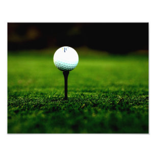 Golf-bal op T-shirt met groene Turf-fotoafdrukken Foto Afdruk