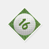 Golf Ball 16th Birthday Napkins Servet (Hoek)