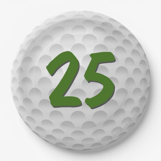 Golf Ball 25th Birthday Paper Bord (Voorkant)