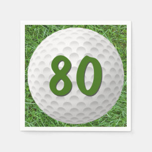 Golf Ball 80th Birthday Napkins Servet