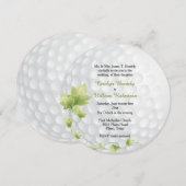 Golf Ball and Vines Wedding Invitation Kaart (Voorkant / Achterkant)