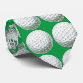 Golf Ball Art Motif Green Cravate (Roulé)