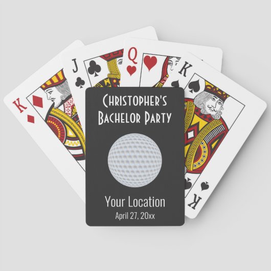 Golf Ball Bachelor Party Wedding Favor Pokerkaarten (Achterkant)