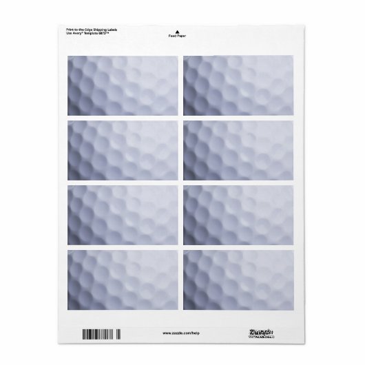 Golf Ball Background Gepersonaliseerd Sjabloon Etiket (Full Sheet)
