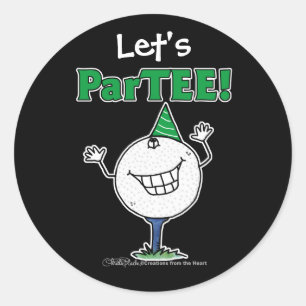 Golf Ball Character ParTEE! Ronde Sticker