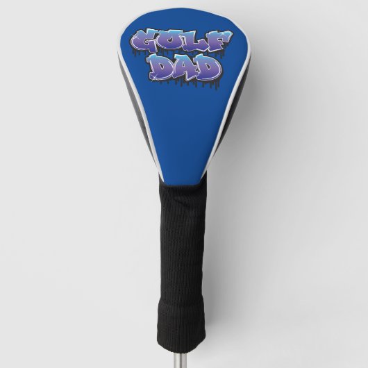 GOLF BALL Dad Day Golfer Graffiti blauw Golfheadcover (Voorkant)