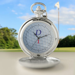 Golf Ball Dimples Golfer Monogrammed Pocket Watch Zakhorloge