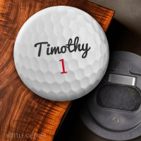 Golf Ball Dimples met zwarte naam rood nummer