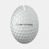 Golf Ball Dimples patroon met gepersonaliseerde te Metalen Ornament (Voorkant links)