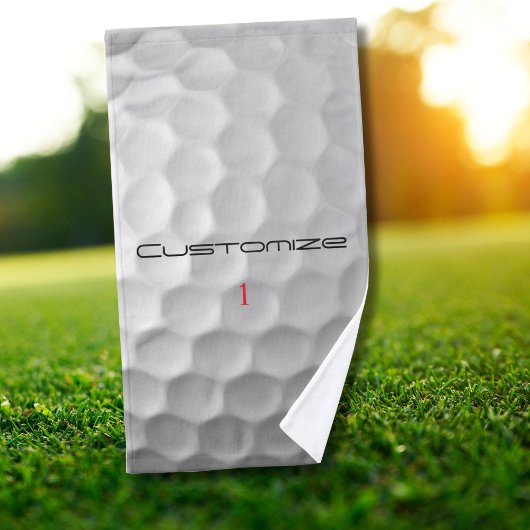 Golf Ball Dimples Texte et numéro personnalisés