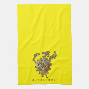Golf Ball Eater Petroglyph Serviette de cuisine