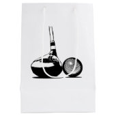 Golf Ball en Club Medium Cadeauzakje (Achterkant)