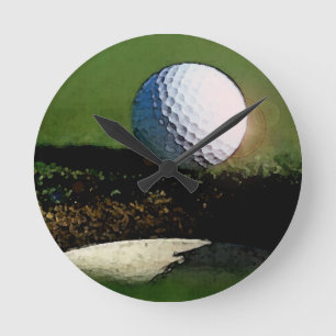 Golf Ball en de Hole Ronde Klok