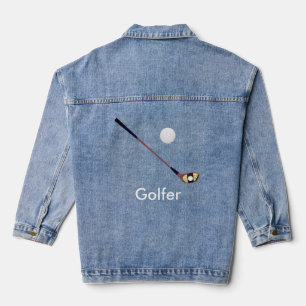 Golf Ball en Golf Club gepersonaliseerd Denim Jacket