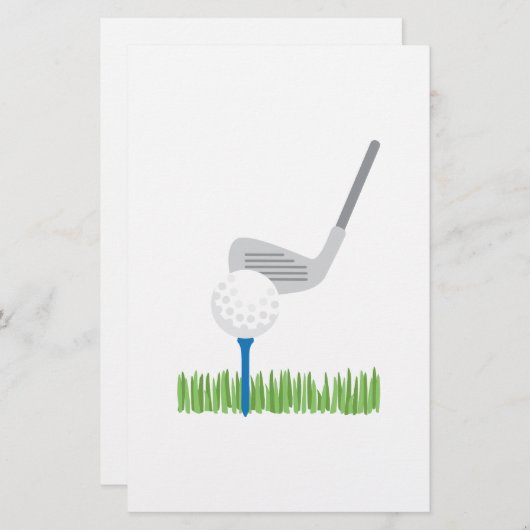 Golf Ball en Iron Briefpapier (Voorkant / Achterkant)