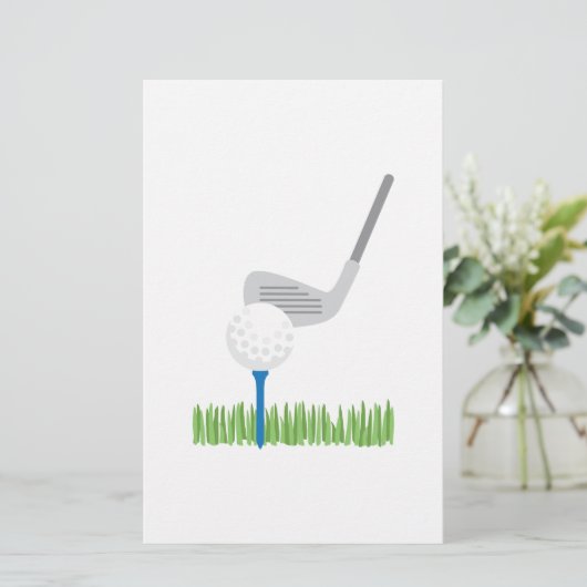 Golf Ball en Iron Briefpapier (Staand voorkant)
