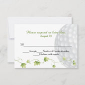 Golf Ball en Ivy Wedding RSVP Kaart (Voorkant)