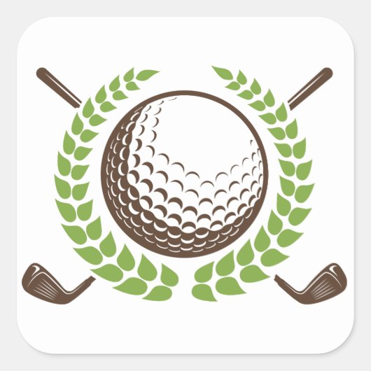 Golf Ball et Golf Clubs avec Sticker Wreath (Devant)