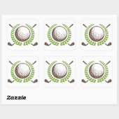 Golf Ball et Golf Clubs avec Sticker Wreath (Feuille)