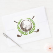 Golf Ball et Golf Clubs avec Sticker Wreath (Enveloppe)