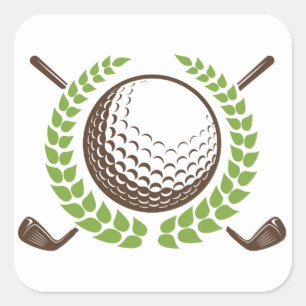 Golf Ball et Golf Clubs avec Sticker Wreath