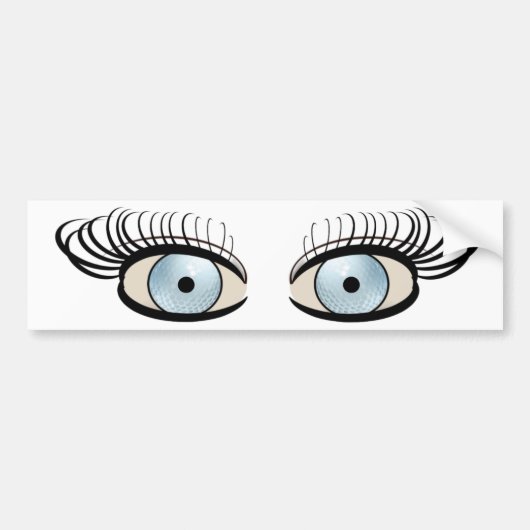 Golf Ball Eyes Bumpersticker (Voorkant)