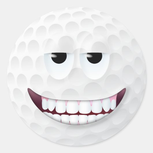 Golf Ball Face 2 Ronde Sticker (Voorkant)